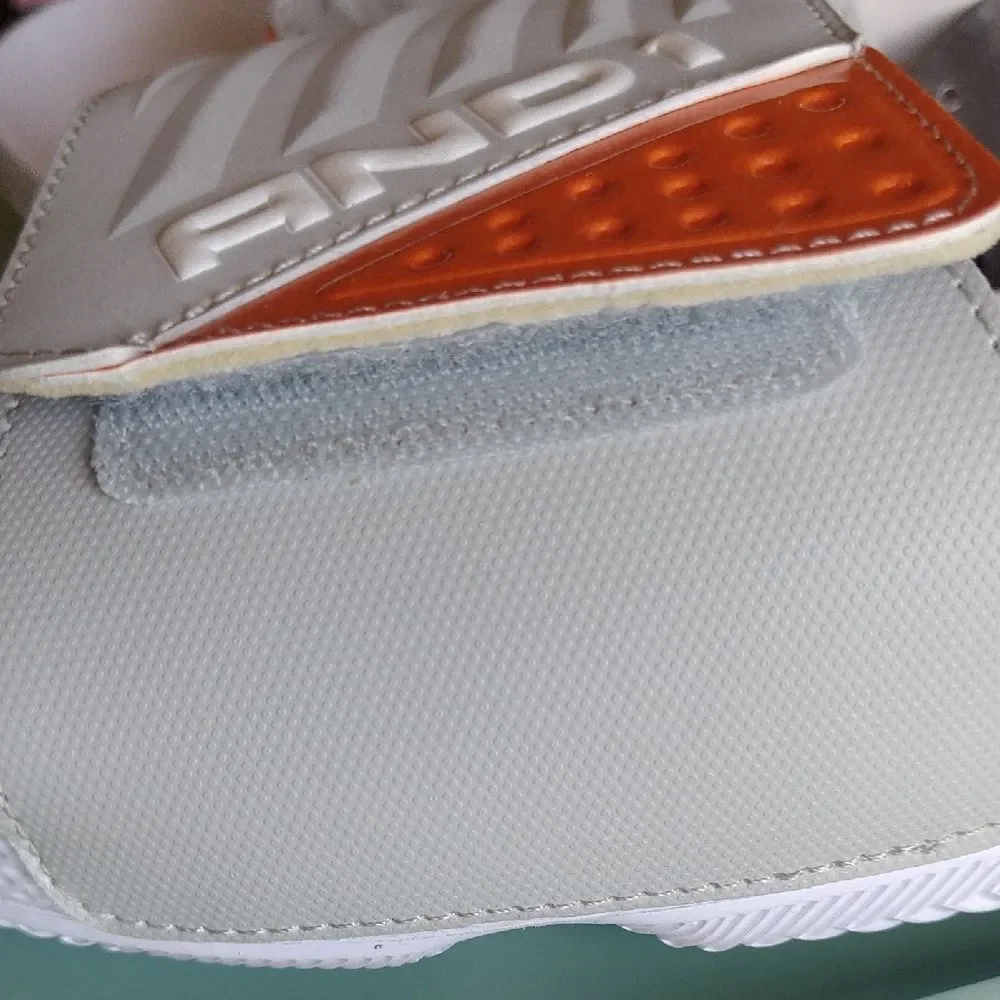 AND1 White and Orange Slide Sandals